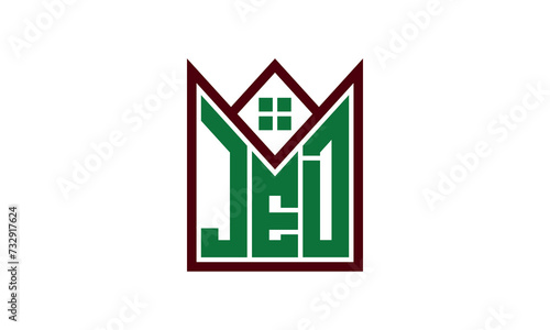 JED initial letter real estate builders logo design vector. construction ,housing, home marker, property, building, apartment, flat, compartment, business, corporate, house rent, rental, commercial