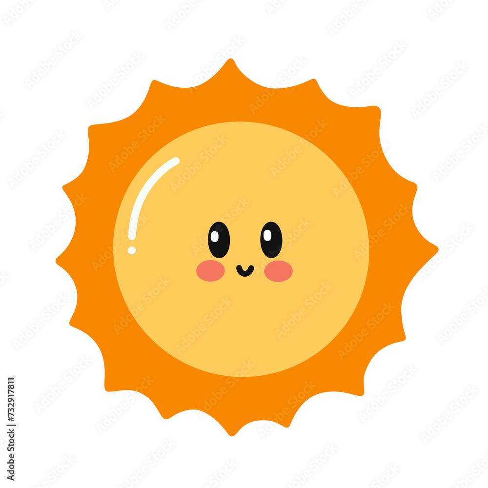 Sun cartoon character icon.