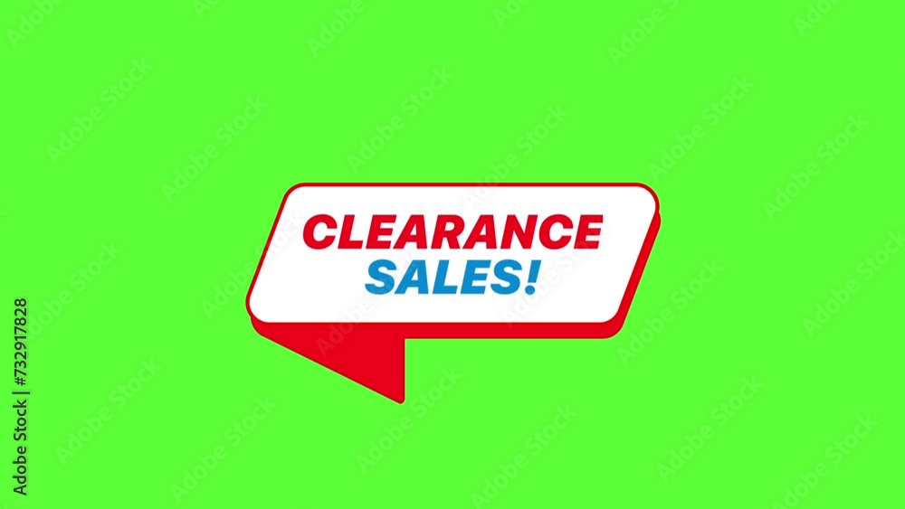 4K motion graphics animation of clearance sales on chroma key green screen background. 4K motion graphics animation of clearance sales on chroma key green screen background.