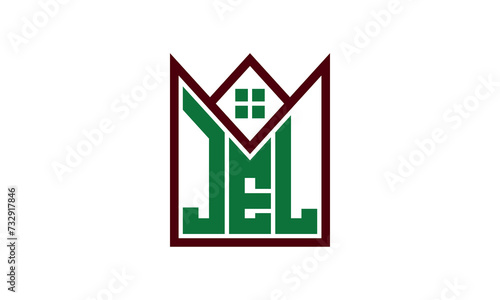 JEL initial letter real estate builders logo design vector. construction ,housing, home marker, property, building, apartment, flat, compartment, business, corporate, house rent, rental, commercial