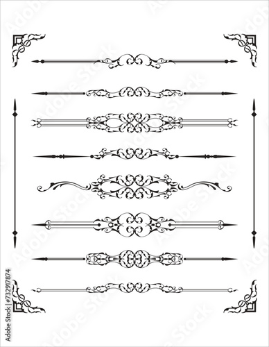 border decoration design elements, Decorative Seamless Border Design.