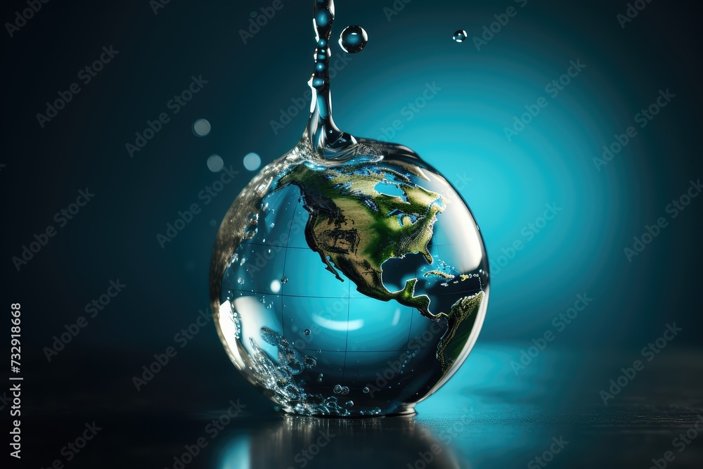 world dropping in a water drop
