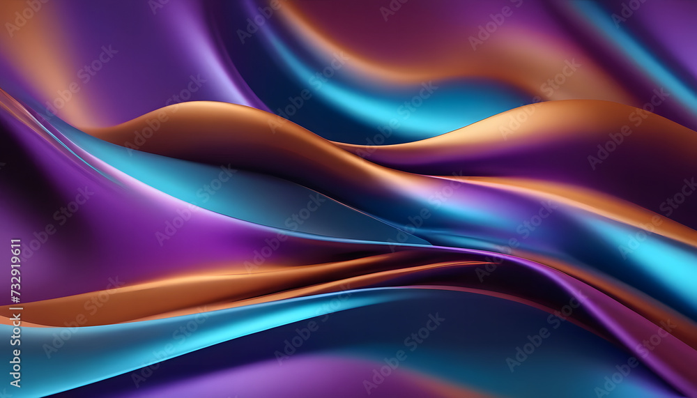 Fototapeta premium Abstract 3d wavy beautiful multicolored digital background