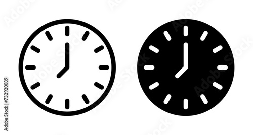 Schedule Vector Icon Set. Alarm clock vector symbol for UI design. photo