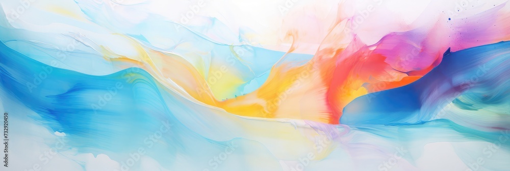 An abstract painting, full of color and line, Side view, soft focus photography,