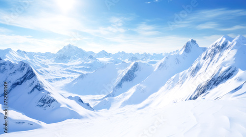 Snow-Covered Mountain Range  A Majtic Naturehot