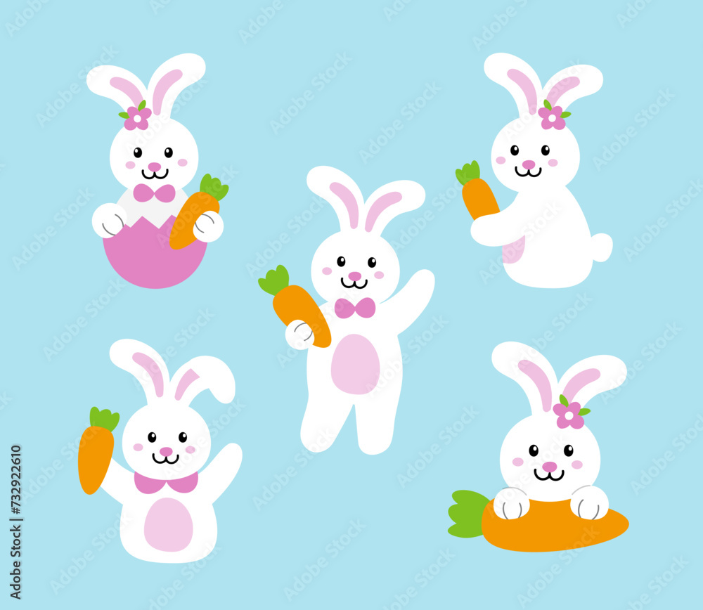 Cute Easter bunny vector. Cute Easter bunny vector.
