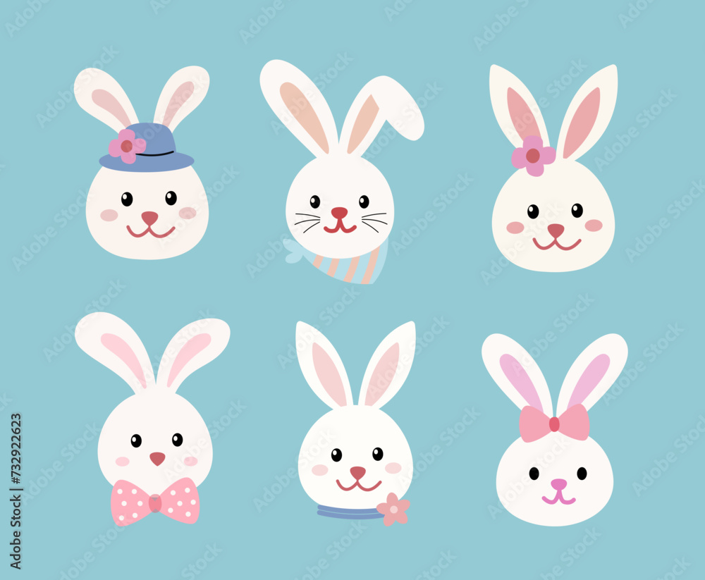 Cute Easter bunny head vector. Cute Easter bunny head vector.