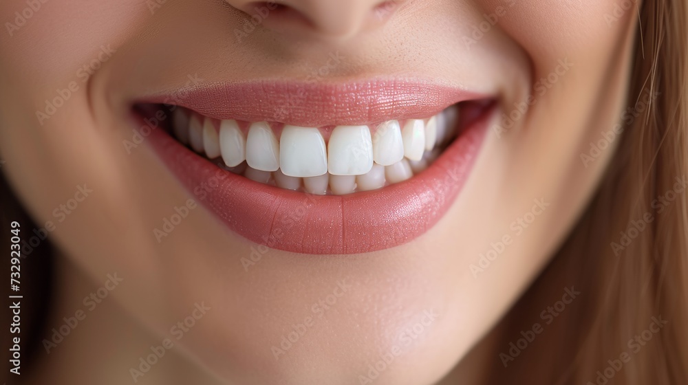 Fototapeta premium a healthy teeth woman confident smile with perfect white teeth toothpaste advertisement