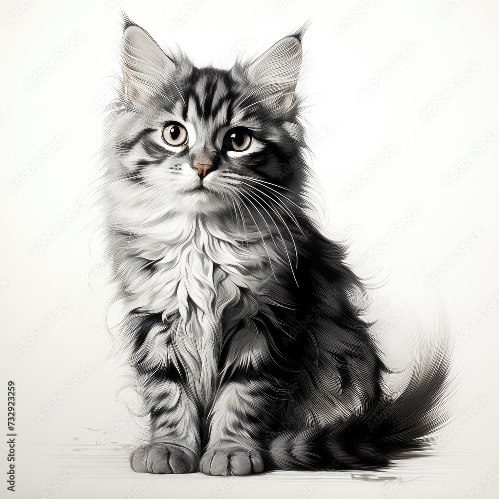 Cute fluffy little kitten on a white background. Cute fluffy little kitten on a white background.