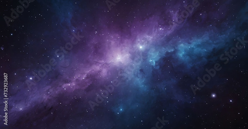 Purple space stars in galaxy billion of stars