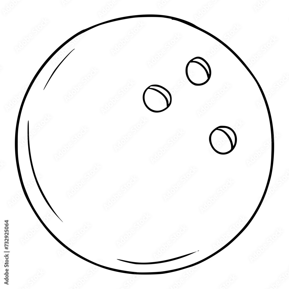 bowling ball illustration hand drawn outline isolated vector bowling ball illustration hand drawn outline isolated vector