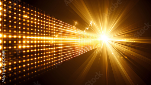 Abstract Speed of Light Concept with Glowing Particles and Dynamic Rays