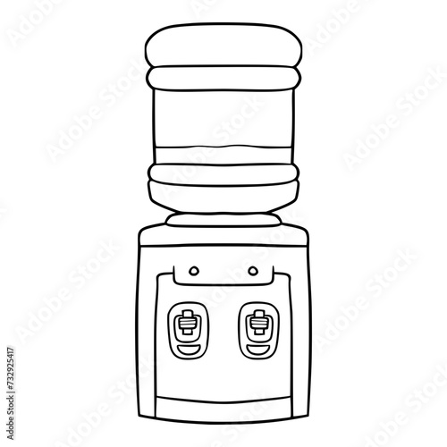 water gallon dispenser illustration hand drawn outline isolated vector