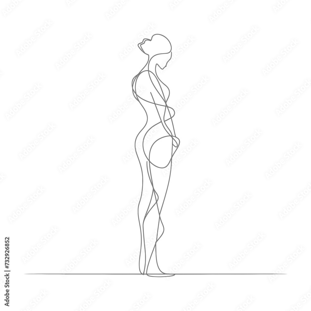 aesthetic woman with continuous line art style black color only aesthetic woman with continuous line art style black color only