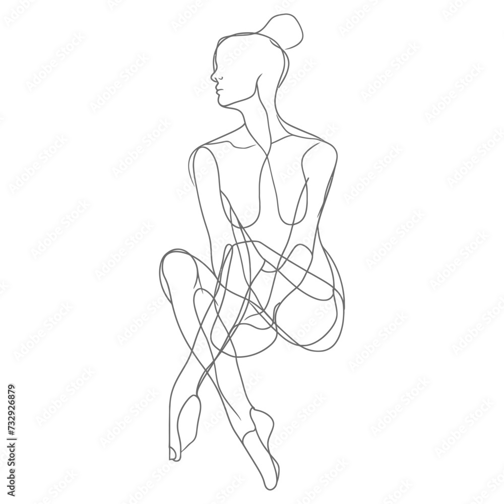 aesthetic woman with continuous line art style black color only aesthetic woman with continuous line art style black color only