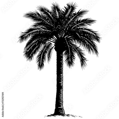 Silhouette palm dates black color only