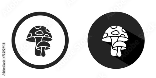 Mushroom logo. Mushroom icon vector design black color. Stock vector. photo