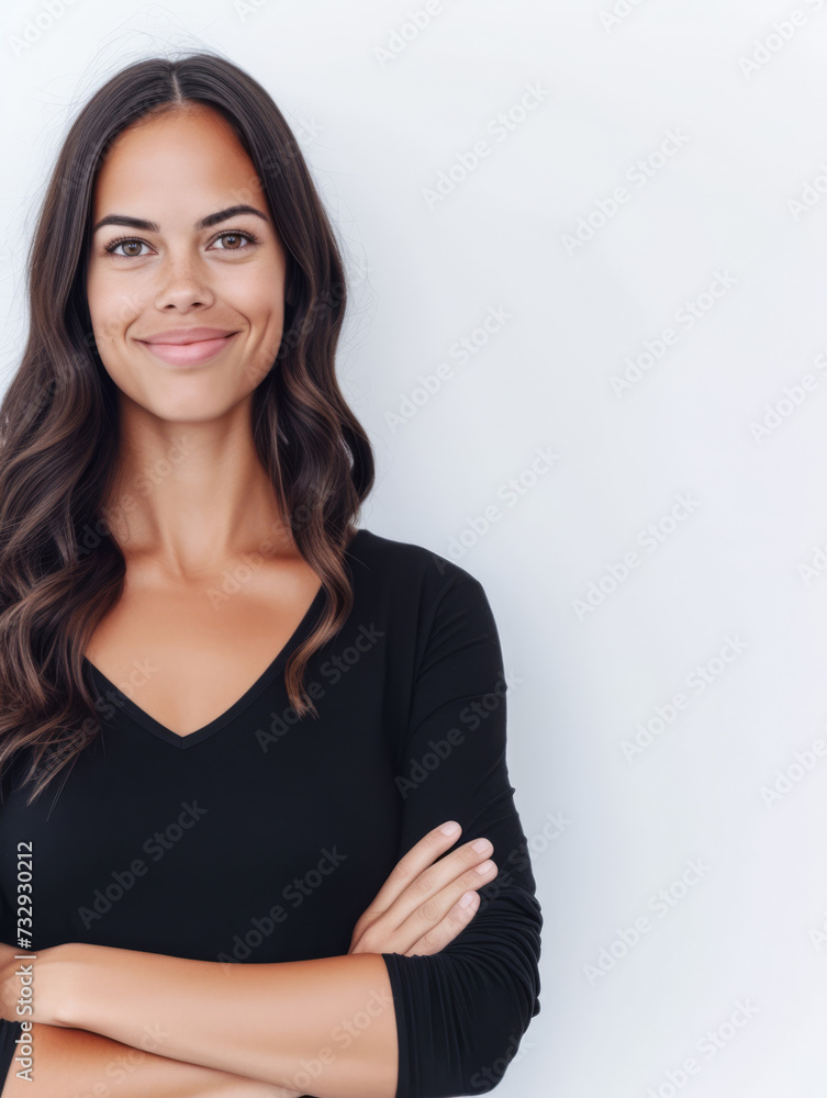Portrait of a happy young Asian woman isolated from a white background copy space for text. Portrait of a happy young Asian woman isolated from a white background copy space for text.
