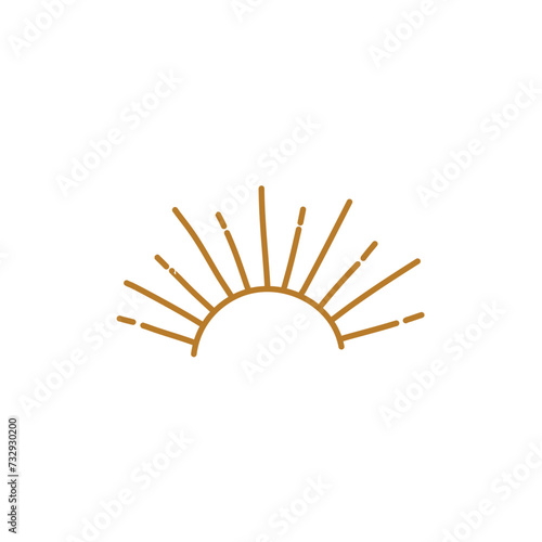 Hand drawn sun line design 