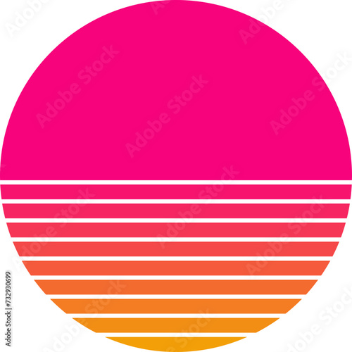 Neon Gradient Circle Retro Wave Cyberpunk