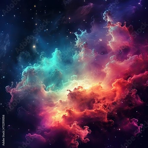  Vibrant Nebula: Cloudy and Colorful Cosmic Phenomenon