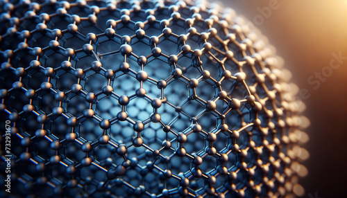Serene elegance of vibrant graphene lattice structure.