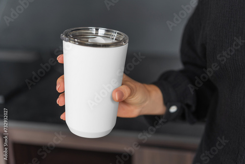 Tumbler plastic coffee cup mockup design