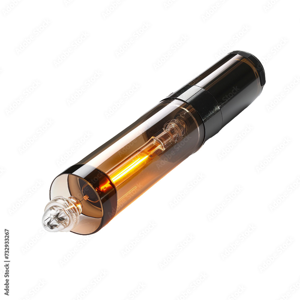 Geiger Muller tube, transparent background, isolated image, generative AI Geiger Muller tube, transparent background, isolated image, generative AI
