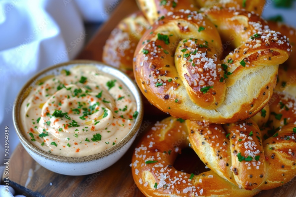Pretzels with Spicy Queso and Cheddar Beer Sauce Pretzels with Spicy Queso and Cheddar Beer Sauce