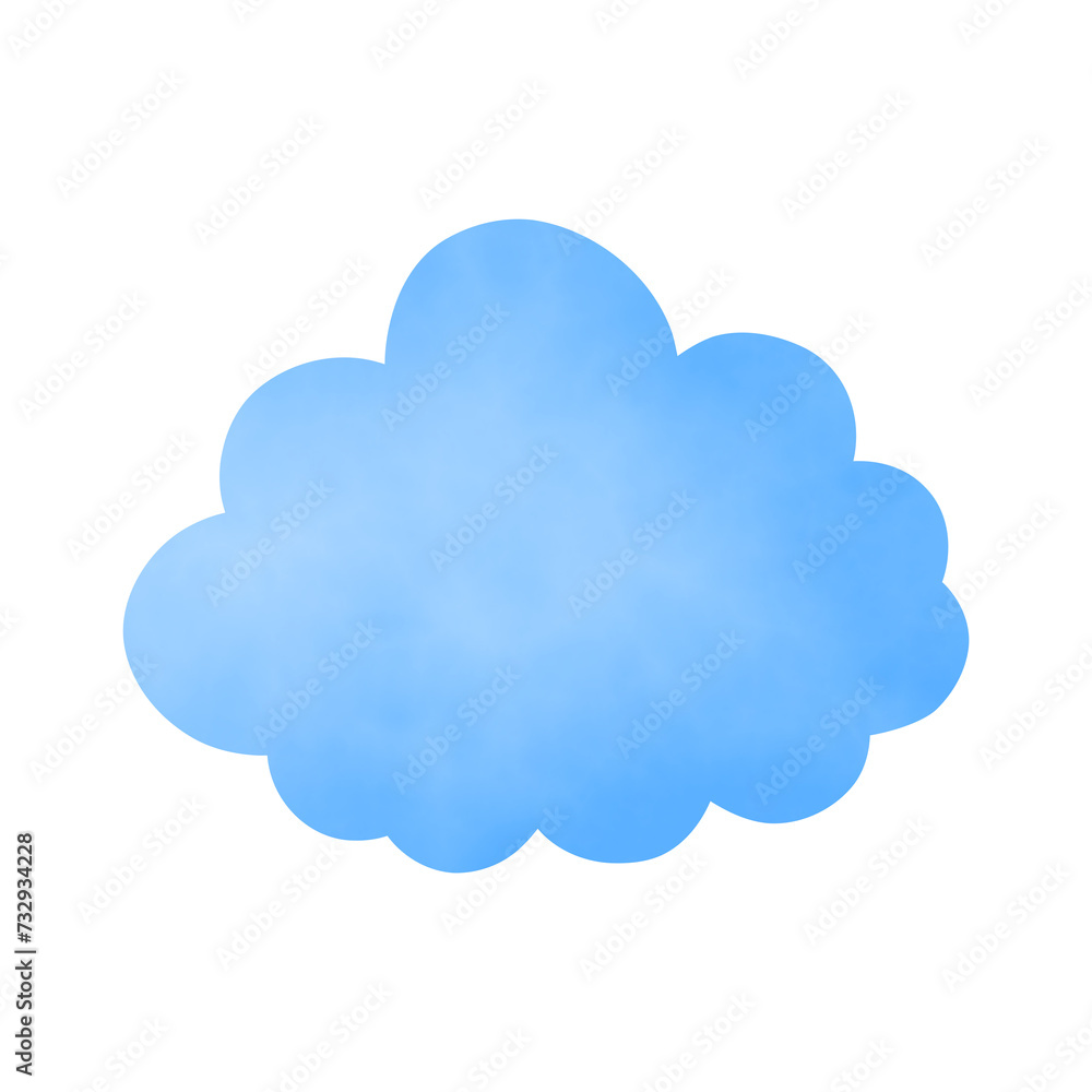 Watercolour cute cloud Icon.