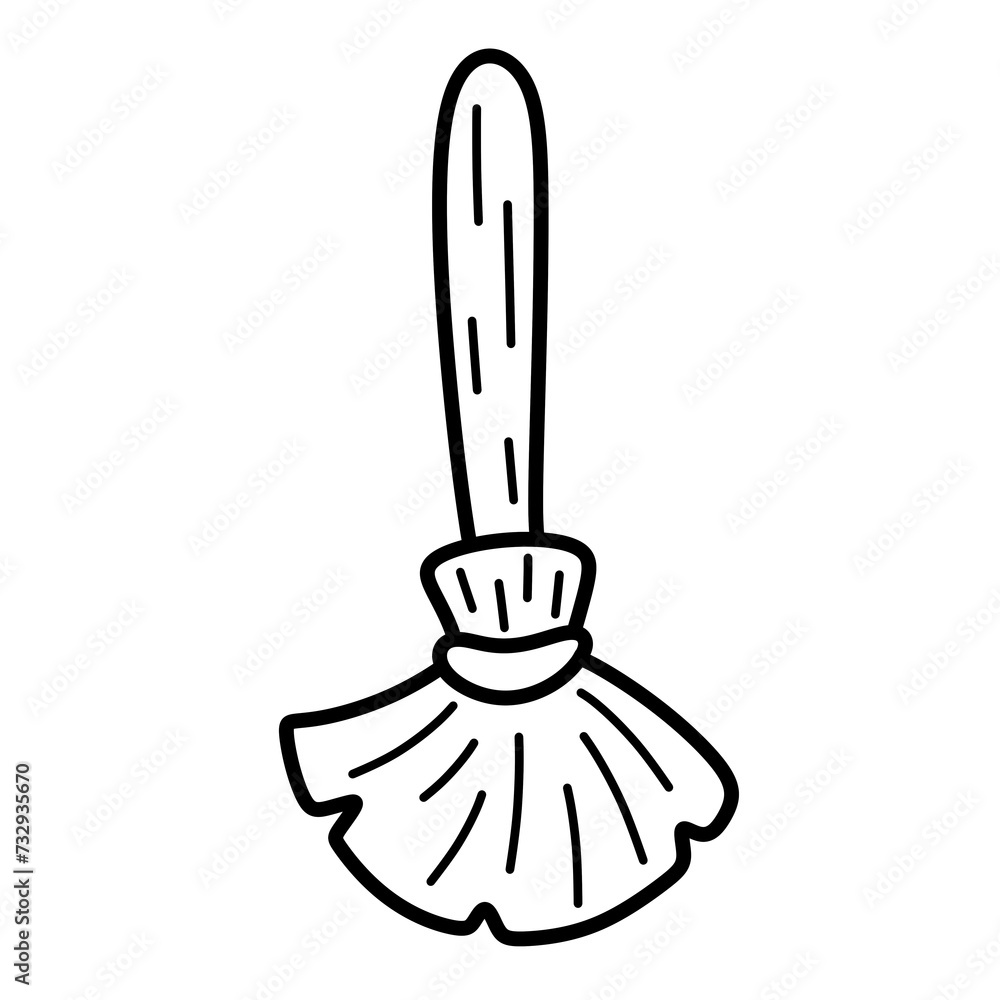 Halloween witch broom line icon. Halloween witch broom line icon.
