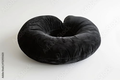 black neck pillow on white background photo