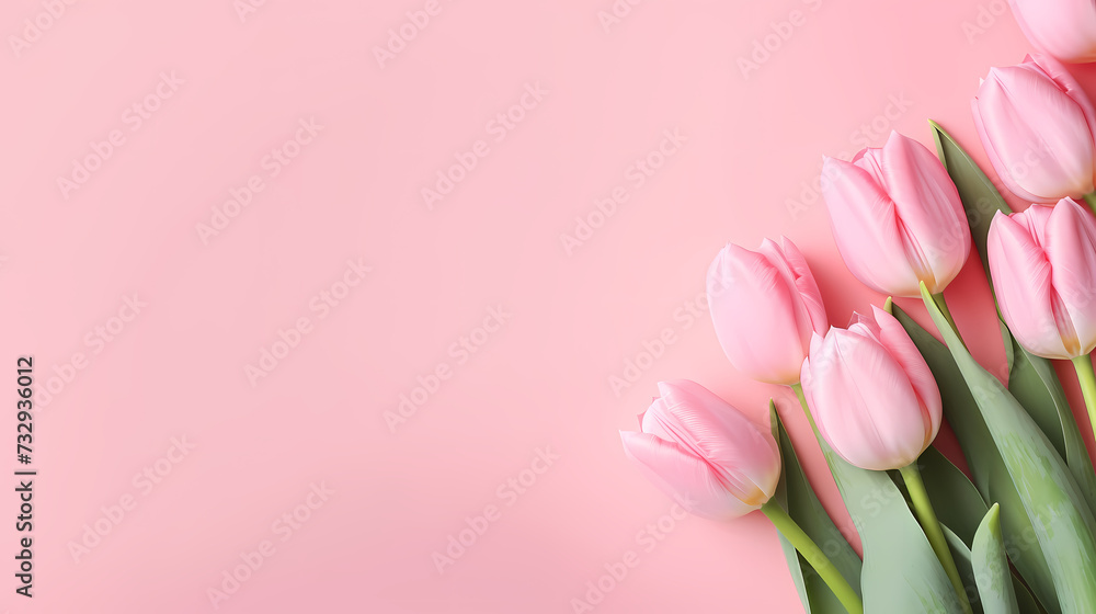 Women's Day, Valentine's Day, Mother's Day background concept, empty floral background with copy space