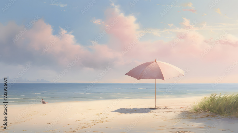 a pastel-toned beach.
Generative AI