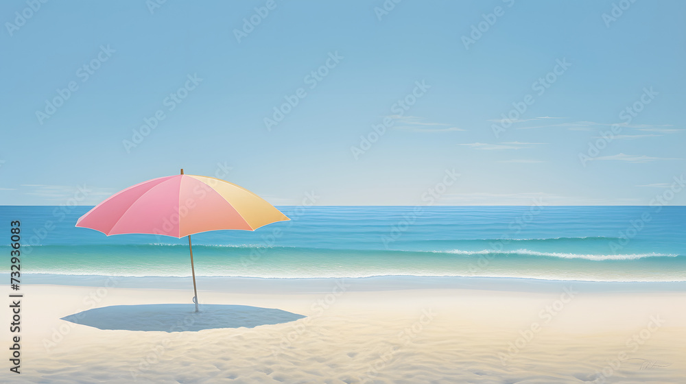 a pastel-toned beach.
Generative AI
