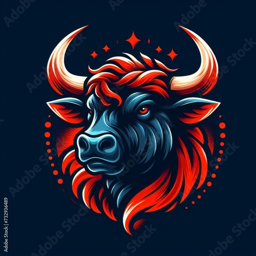 Wallpaper Mural Bull logo design isolated on simple background  Torontodigital.ca