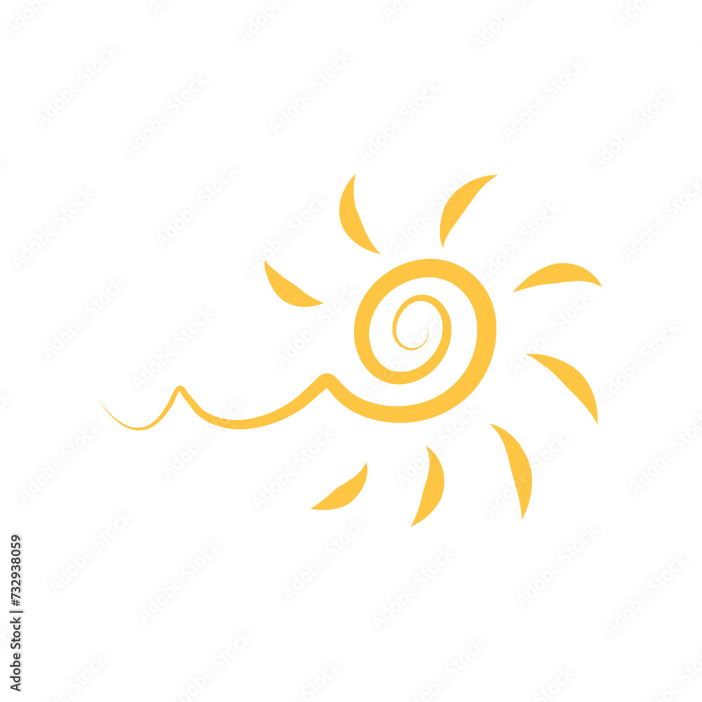 hand drawn cartoon sun