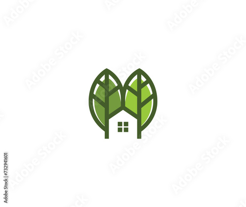 Natural Real Estate Logo symbol, Real estate logo with leaf icon vector