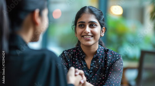 Wallpaper Mural Indian Student's Handshake: Symbol of New Beginnings
 Torontodigital.ca