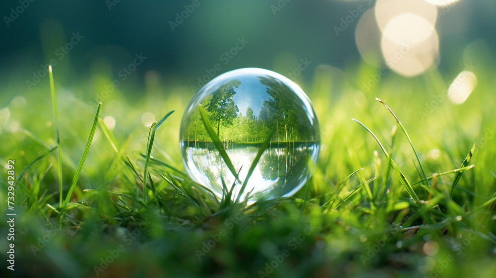 globe in grass  high definition(hd) photographic creative image