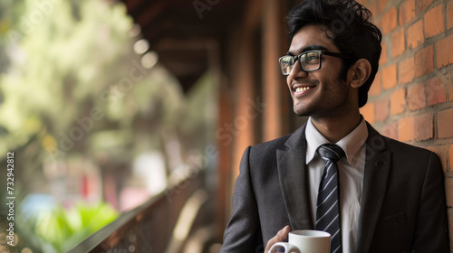 Stylish Student with Coffee: Indian College Life 