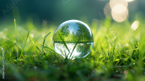 globe in grass high definition(hd) photographic creative image