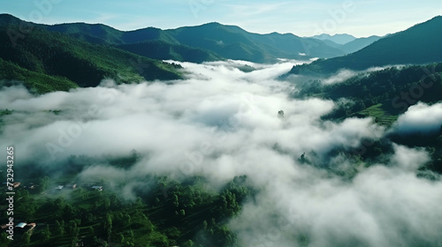 fog in the mountains high definition(hd) photographic creative image