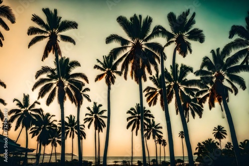 palm trees silhouette © Saqib786