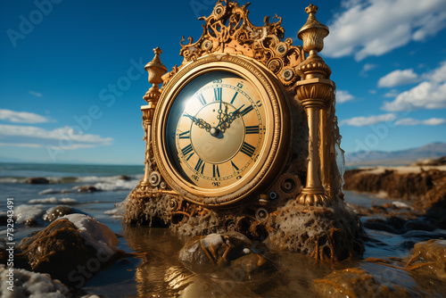 A beautiful clock on the seashore