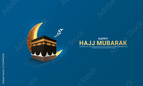 Al Hajj Mubarak Creative design for social media post.