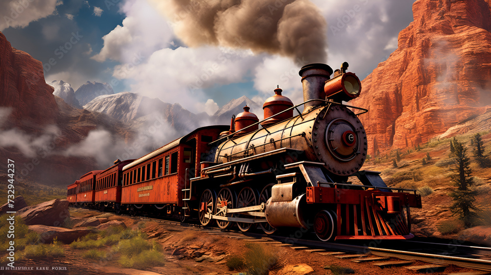 Frontier Train Frontier Journey: Digital Artwork Embracing the Spirit of the Wild West ...