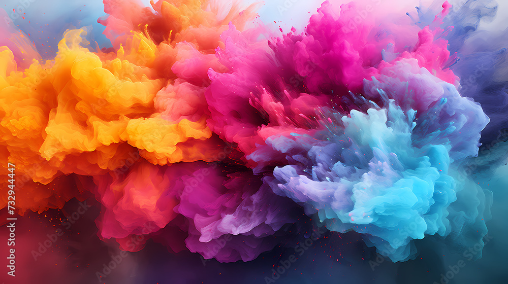 Happy Holi festival concept in India, colorful powder background Happy Holi festival concept in India, colorful powder background