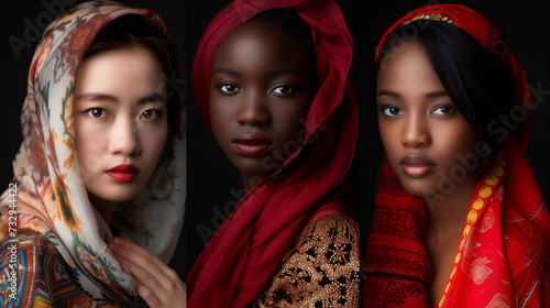 Portraits models from different cultural backgrounds.